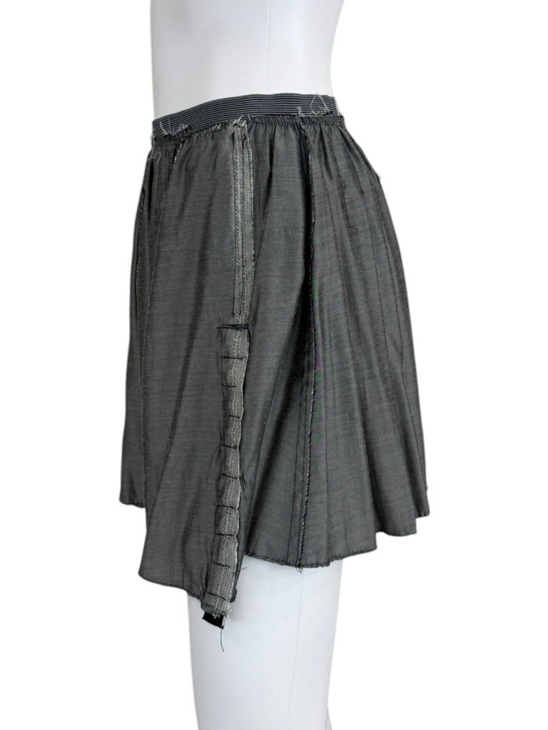 Nicole Paloma Gray Distressed Snap Mini Skirt Size S
