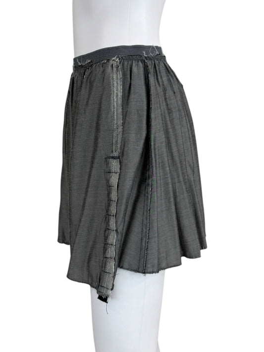 Nicole Paloma Gray Distressed Snap Mini Skirt Size S