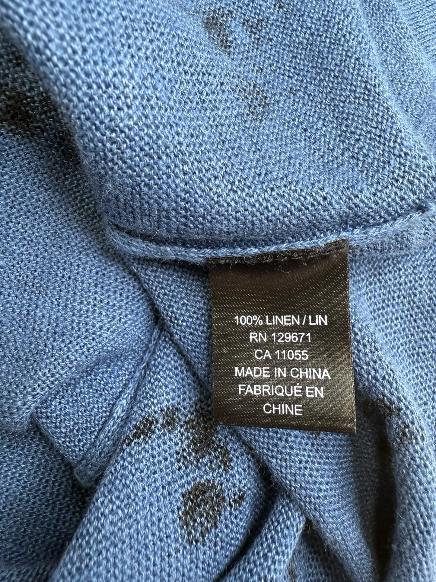 SKULL CASHMERE Blue Linen Skull Sweater Size M