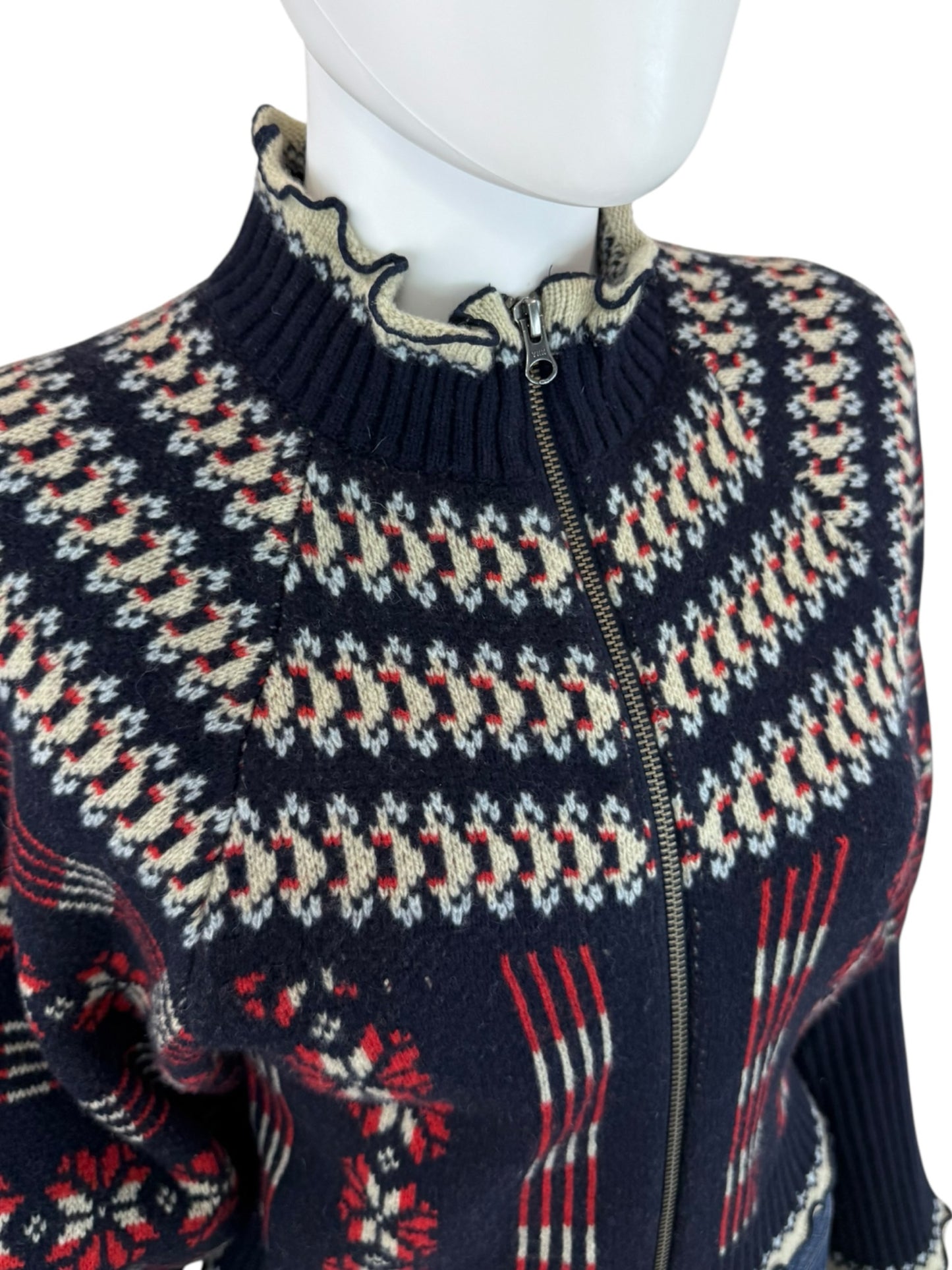 SEA New York Ayla Fair Isle Sweater Cardigan Size S