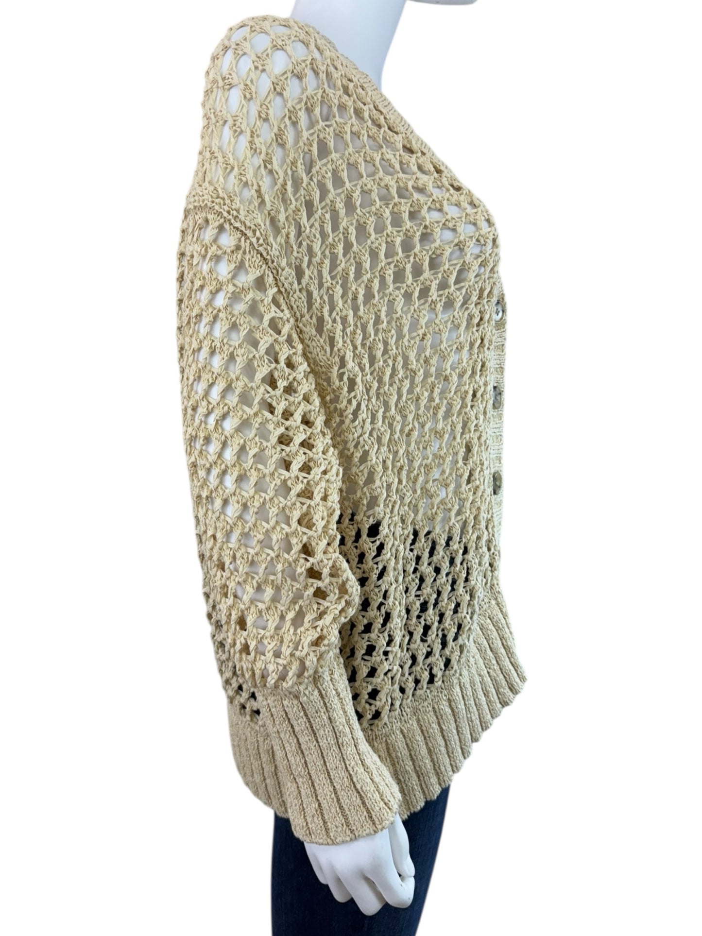 J. Crew NWT Buff Montauk Open Knit Sweater Cardigan Size XS