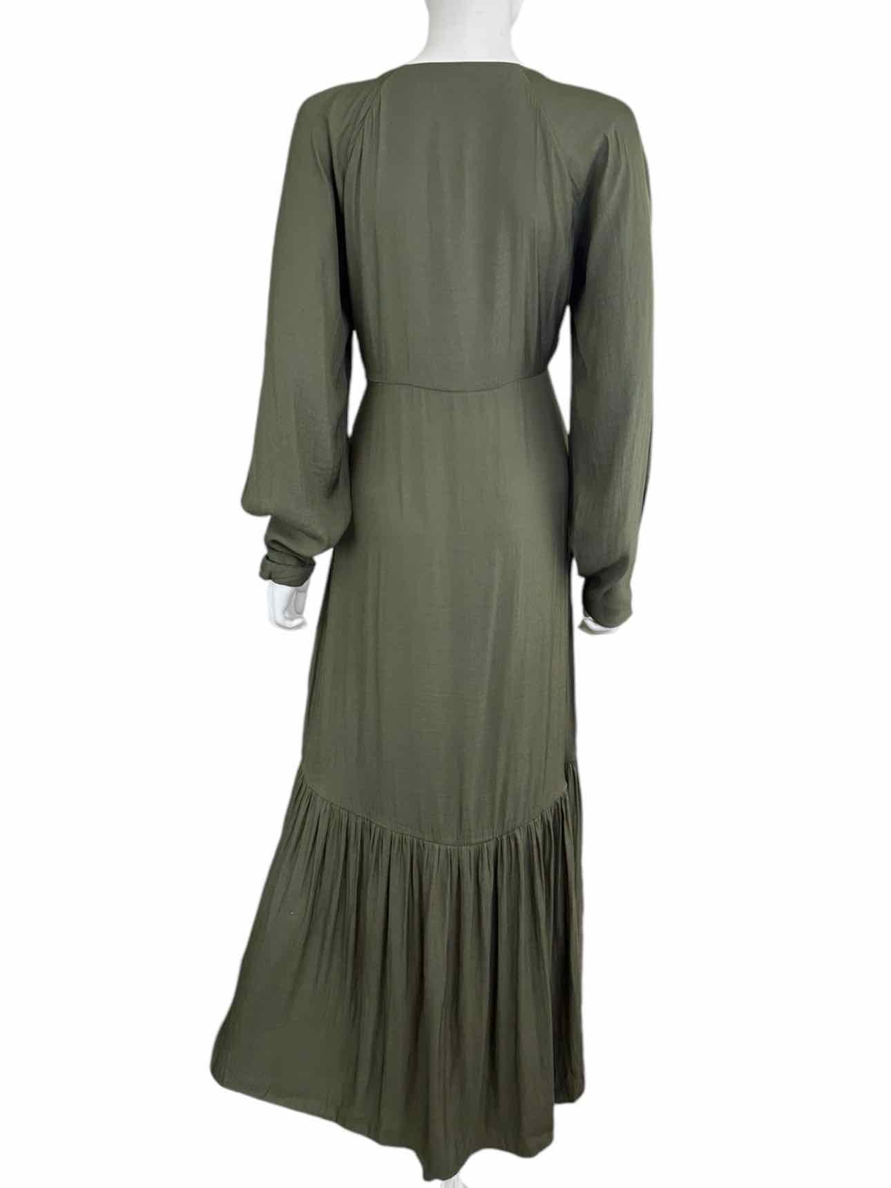 BANANA REPUBLIC Olive Satin Maxi Dress Size 6