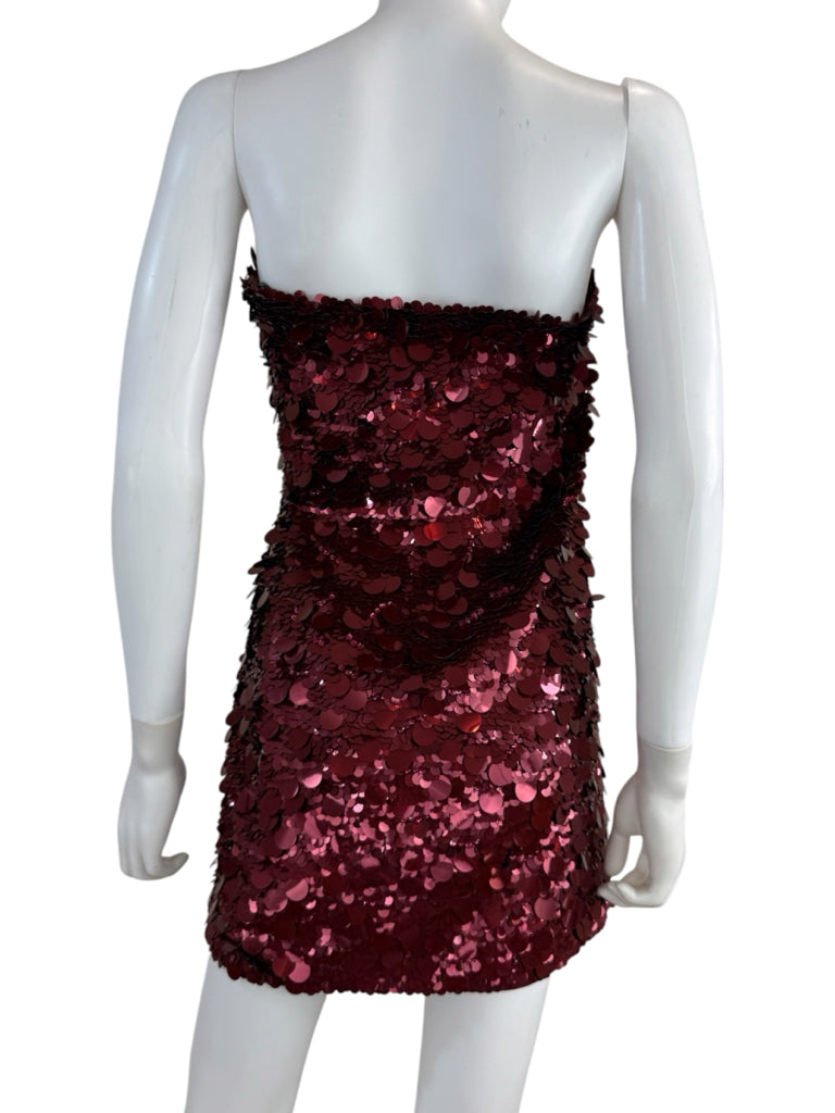 RETROFETE NWT Red Mulberry Sequined Nolia Strapless Formal Dress Size XXL
