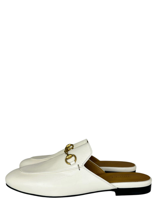 Gucci Cream Leather Princetown Mule Size 37.5