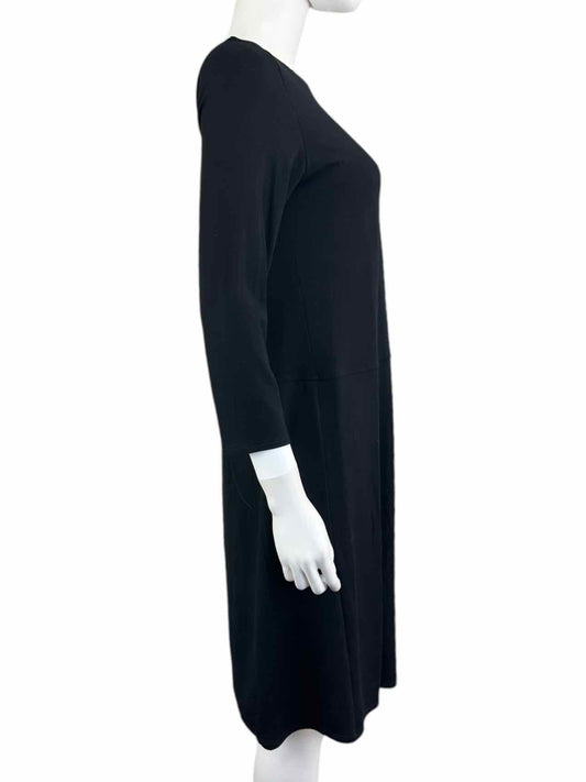 EILEEN FISHER Black Knit Midi Dress Size XS