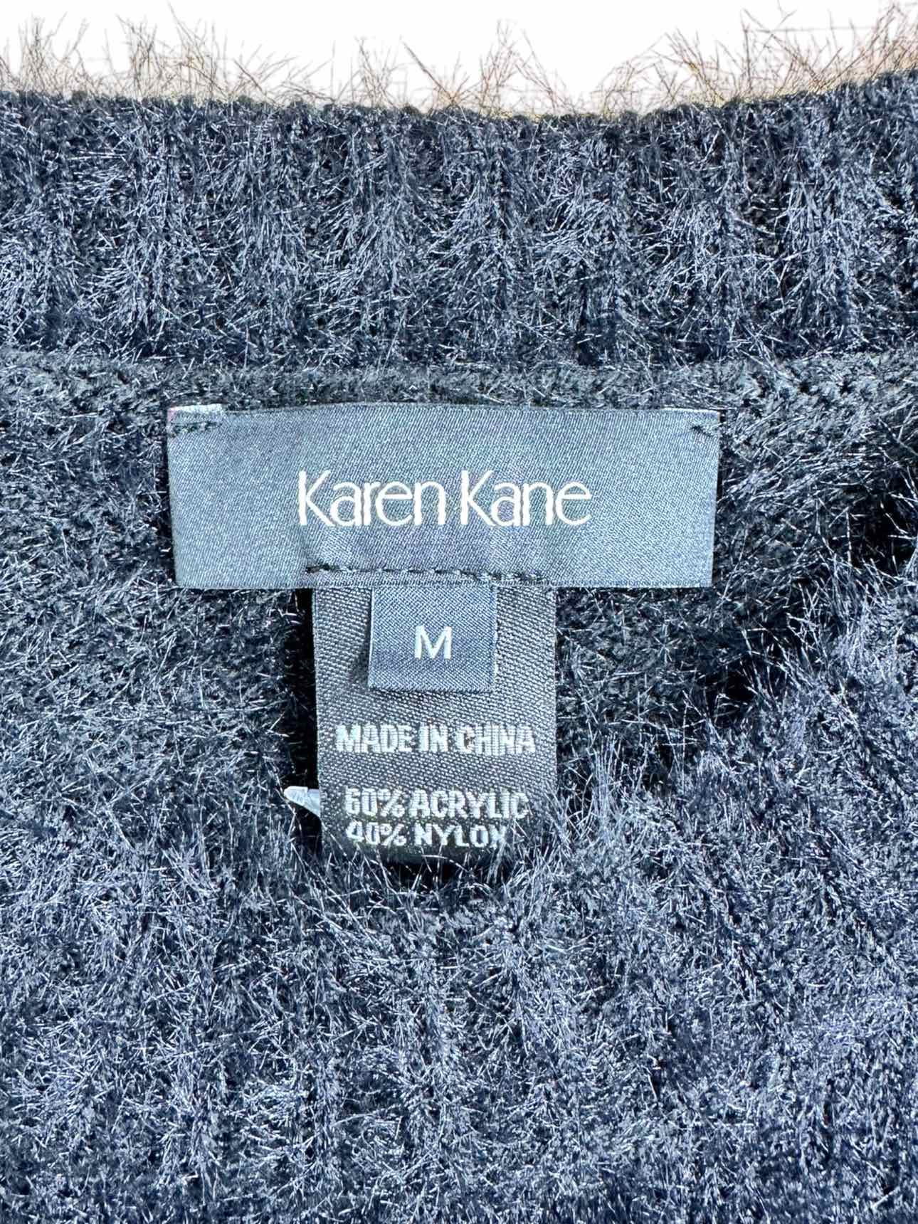 Karen Kane Black Fuzzy Sweater Size M