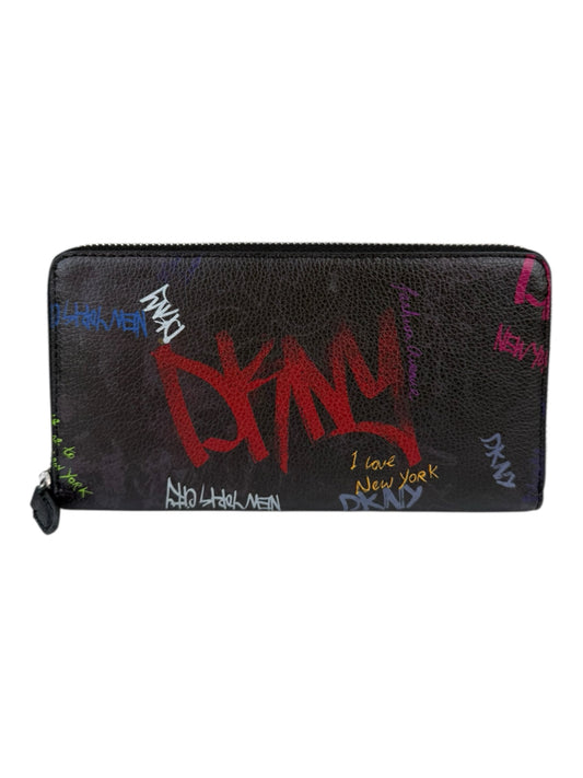 DKNY NWT Vela Graffiti Print Large Continental Wallet