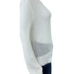 Monrow White Cotton Open Knit Sweater Size M