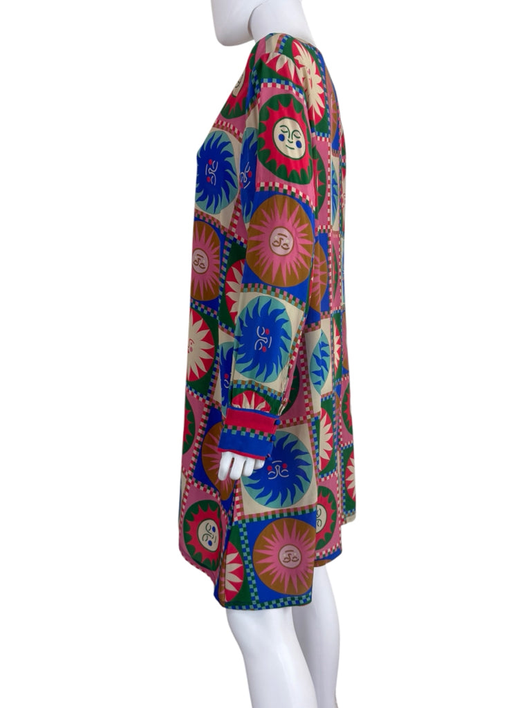 Johnny Was 100% Silk Lionora Sunshine Print Dress Size L