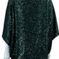 TRINA TURK Green Sequin Blouse Size XL