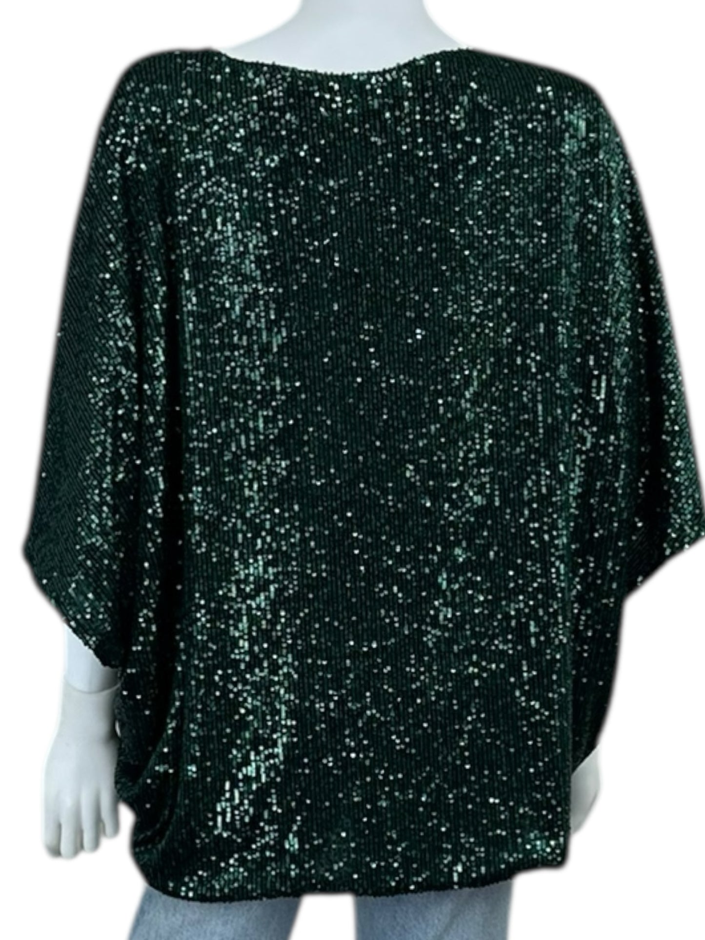 TRINA TURK Green Sequin Blouse Size XL