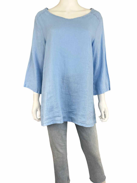 FLAX 100% Linen Powder Blue Tunic Size S