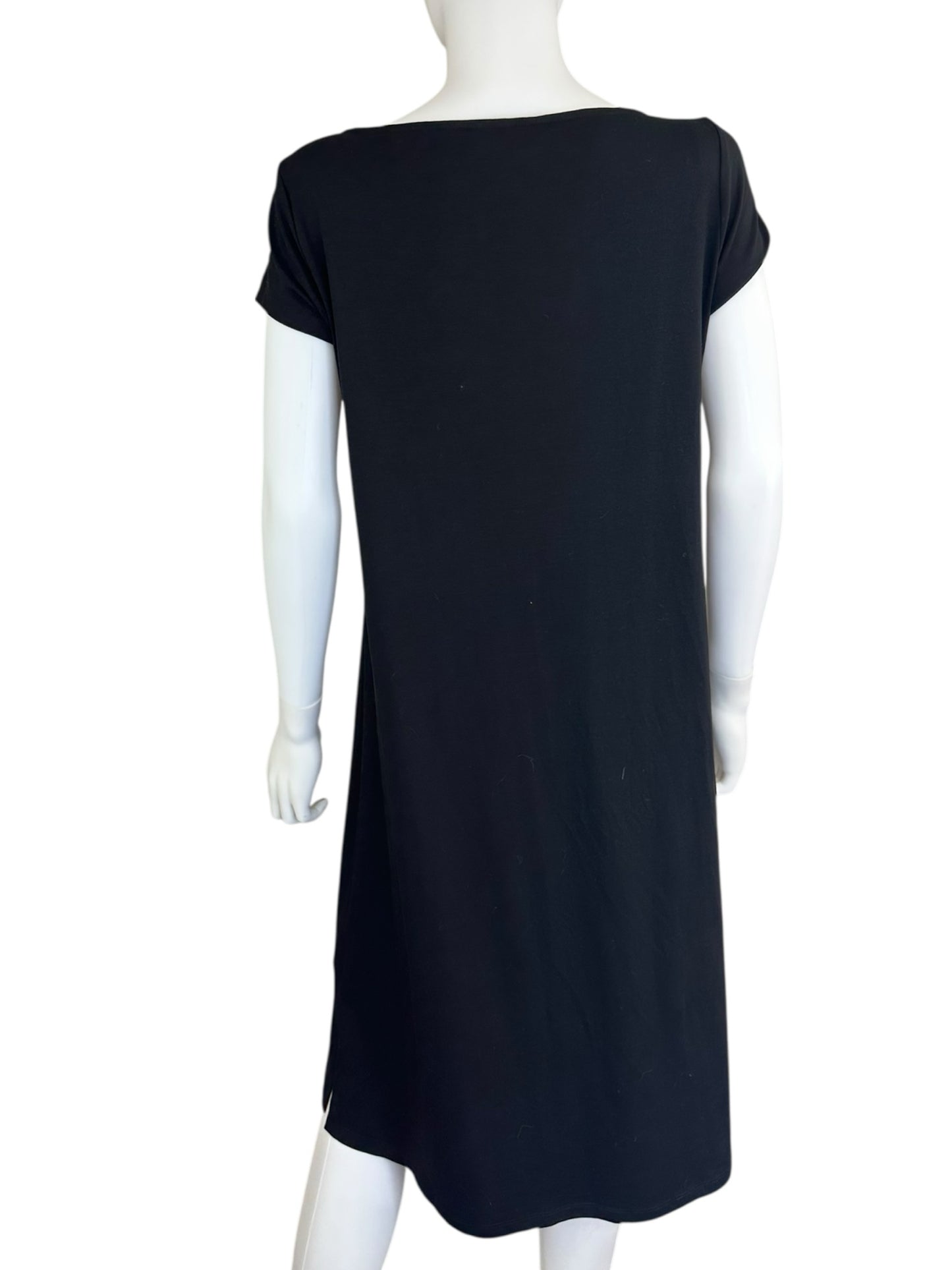 EILEEN FISHER Black Knit Midi Dress Size S