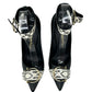 Salvatore Ferragamo Black Leather Lurano Pumps Size 7.5