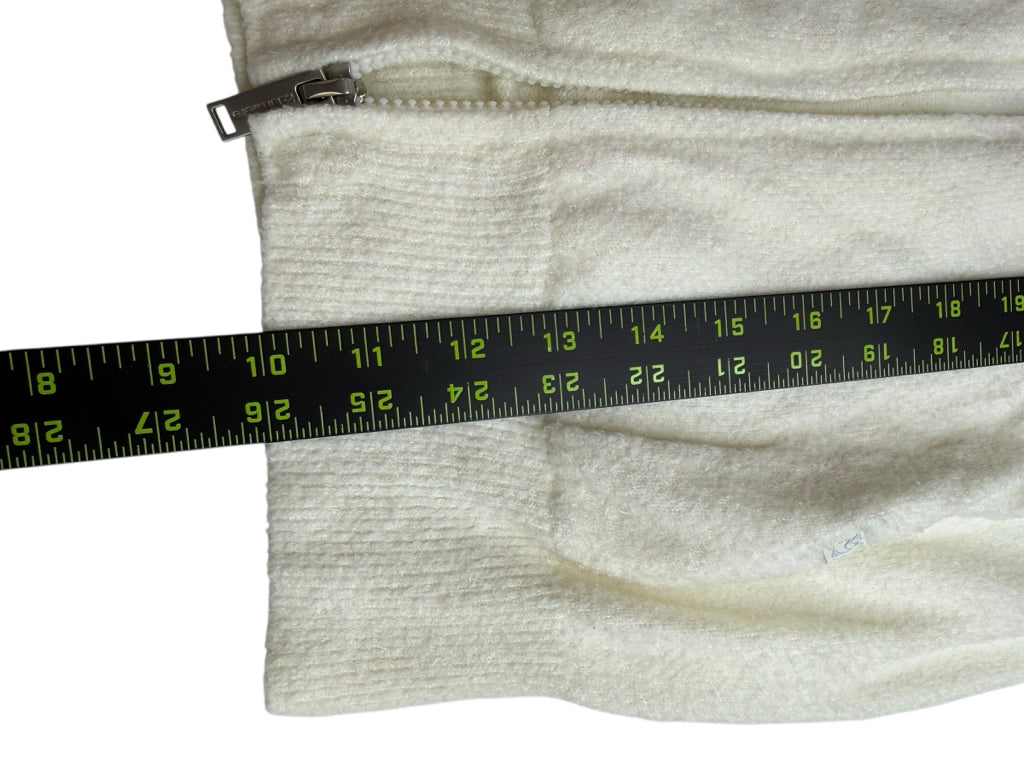 Kashwere Cream Hooded Zip Front Jacket Size S