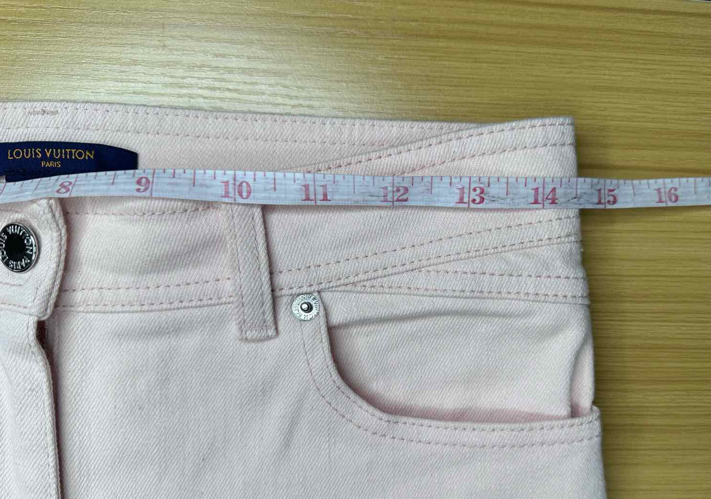 LOUIS VUITTON Pastel Pink Patchwork Jeans Size 34