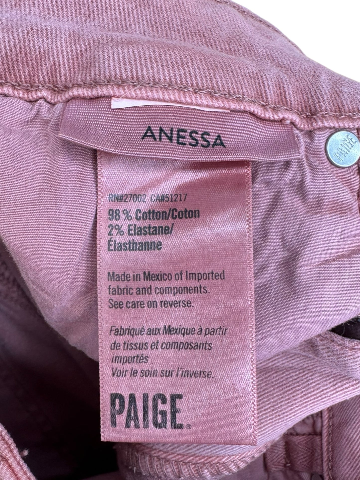 PAIGE NWT Cropped Anessa Jeans Size 28