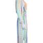 120% Lino 100% Linen Pastel Stripe Button-Down Dress Size 44
