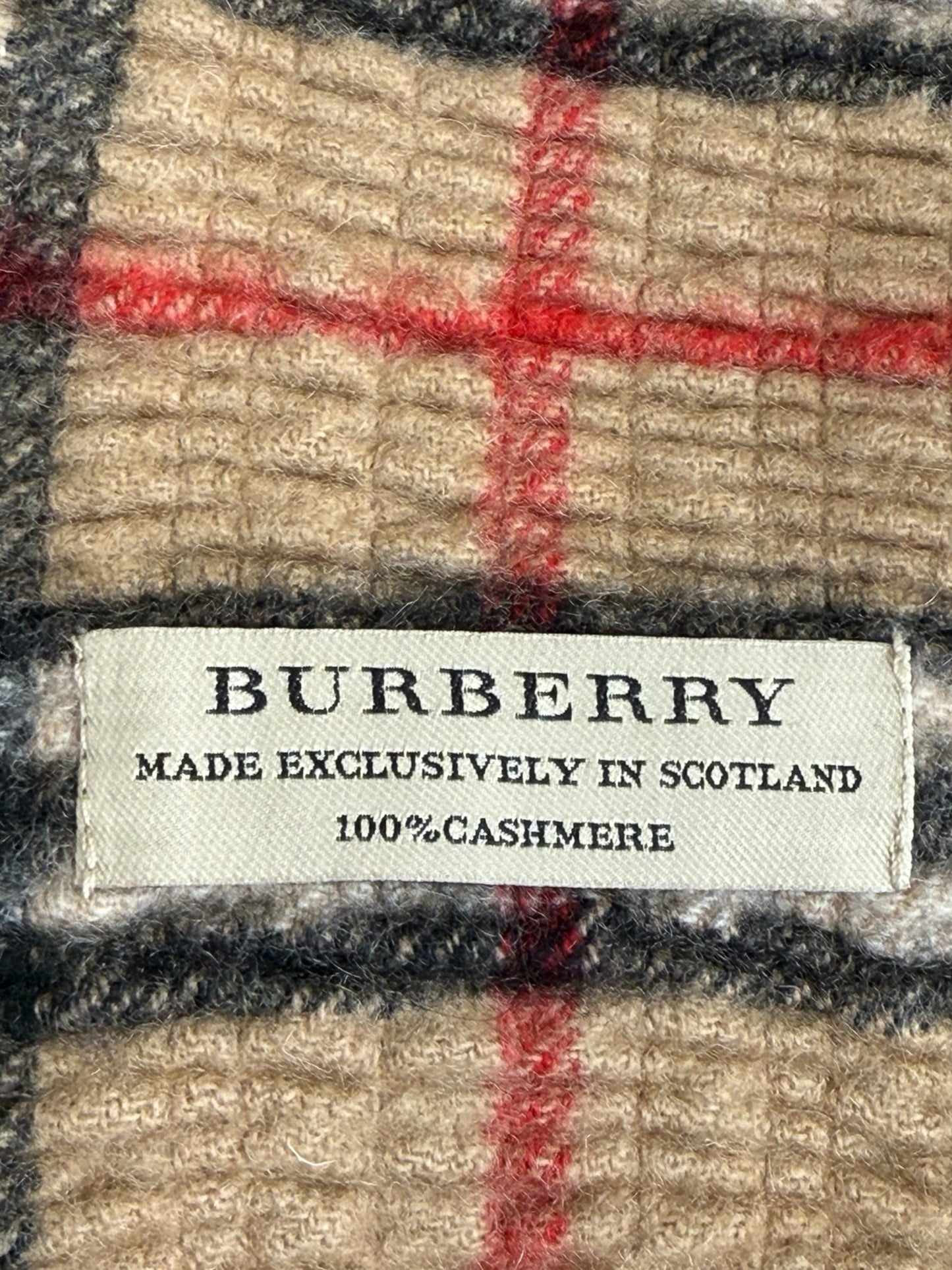 BURBERRY Tan Nova Check 100% Cashmere Scarf