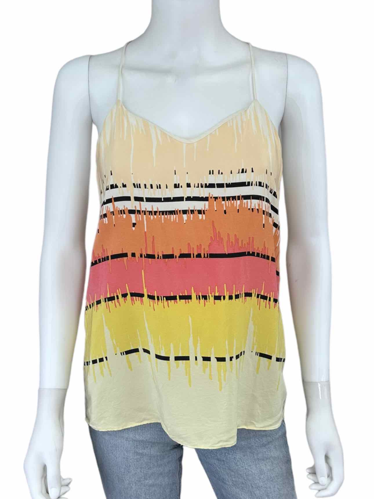 tib Striped Silk Print Tank Size 8