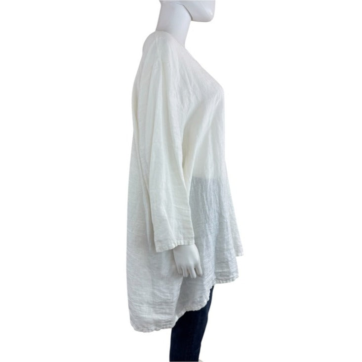 BRYN Walker White 100% Linen Tunic Size 2X