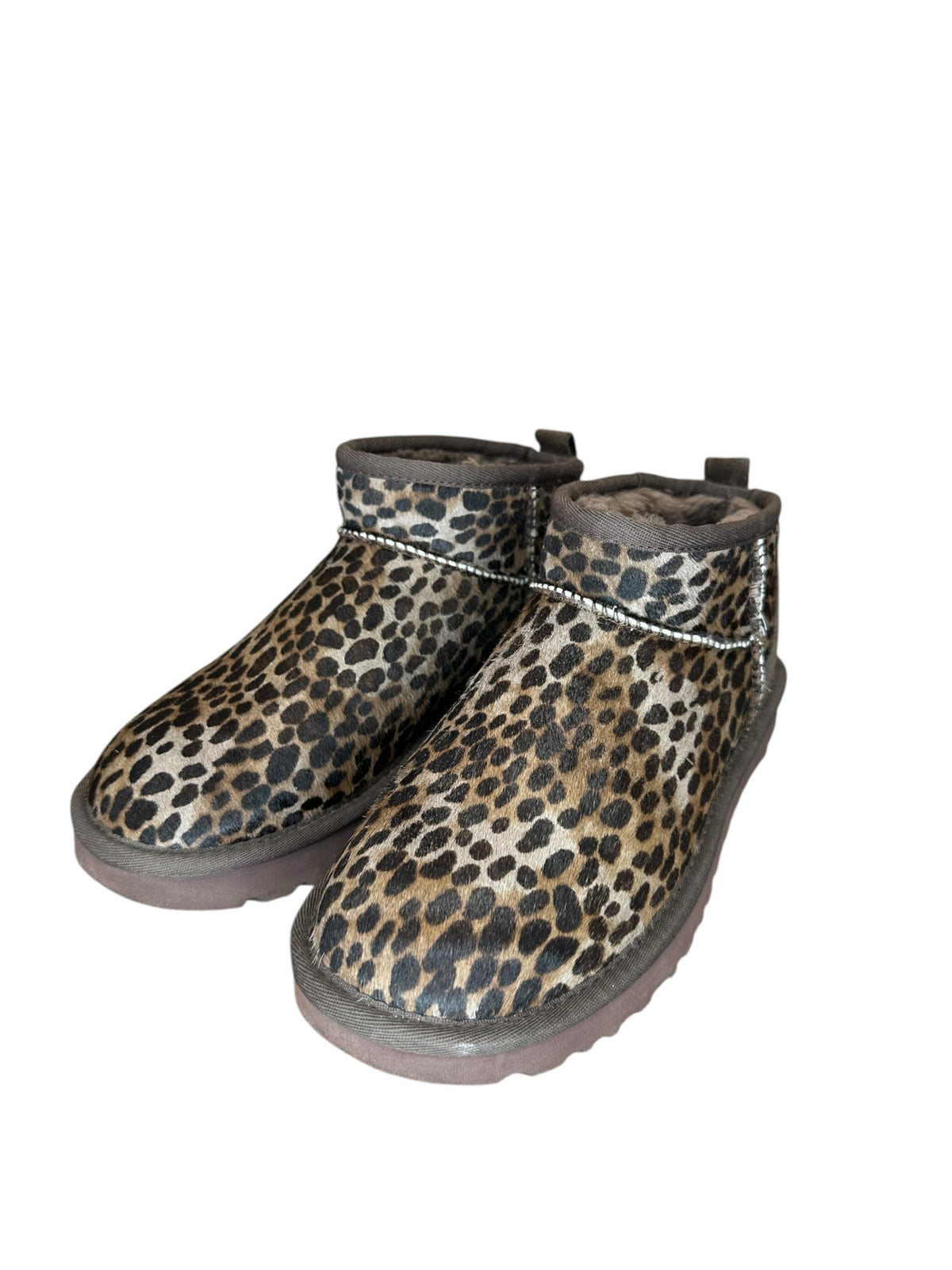 UGG Brown Animal Print Booties Size 7