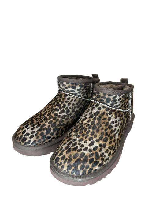 UGG Brown Animal Print Booties Size 7