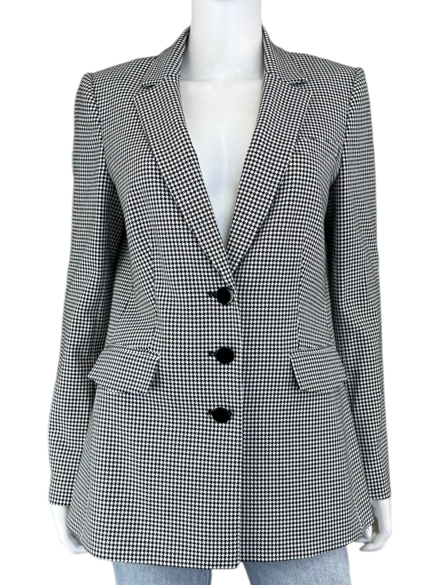 KARL LAGERFELD Black Houndstooth Blazer Size 8