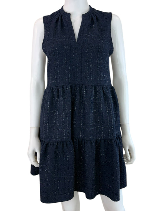 AMANDA UPRICHARD Navy Tweed Cocktail Dress Size S