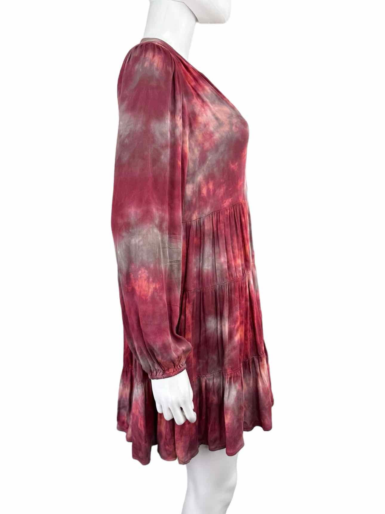 RIVER + SKY Burgundy Tie Dye Babydoll Dress Size XS