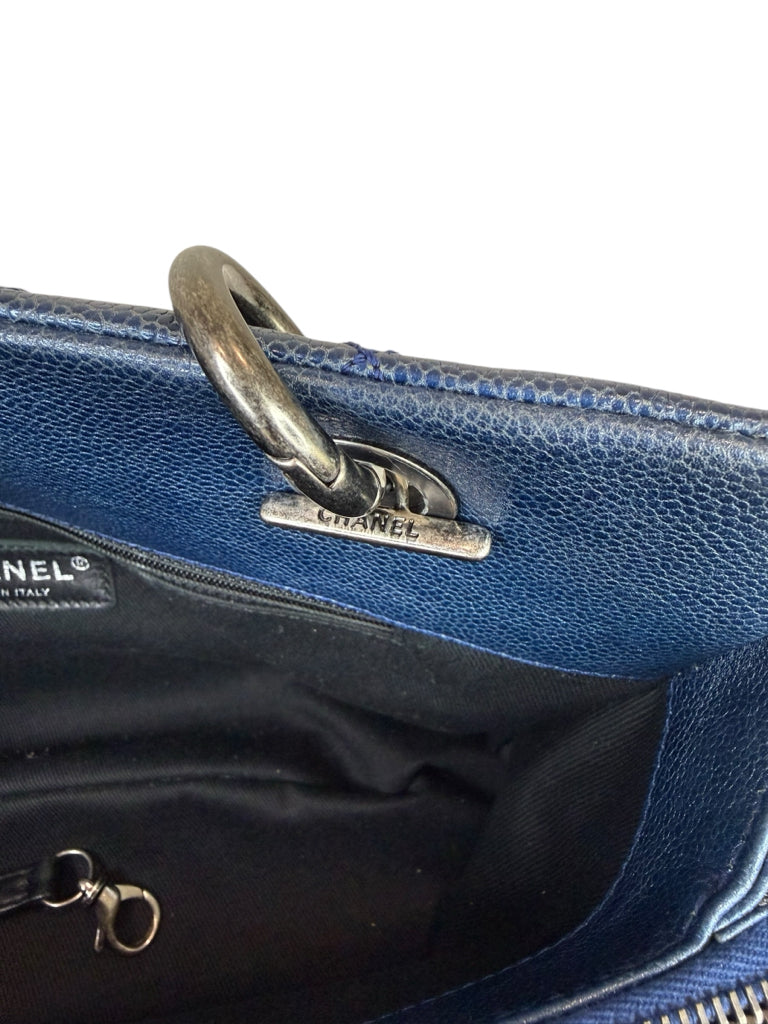 CHANEL Blue Caviar Leather Shopping Tote