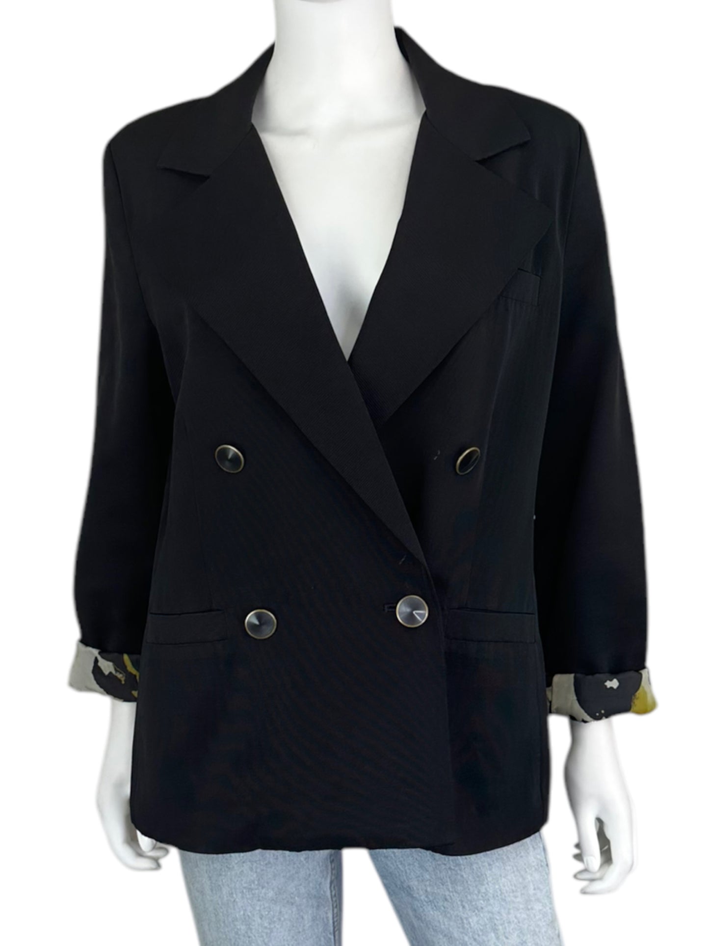 Cabi Black Lux Tux Double Breasted Blazer Size 8