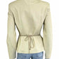 JERRY SHABO Cream 100% Genuine Leather Jacket Size M