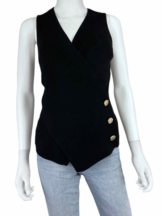 MILLY Black Sleeveless Sweater Size S