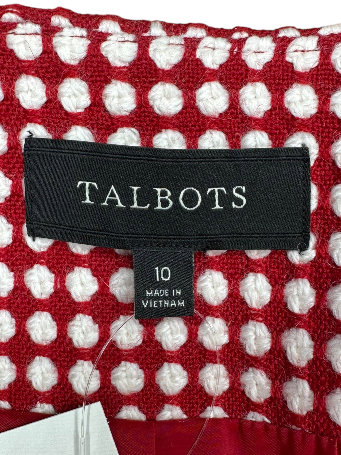 Talbots Red Wool Blend Tweed Jacket Size 10