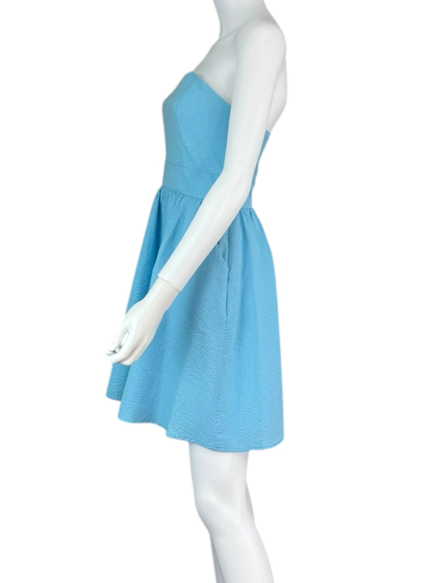 Lauren James NWT Aqua Strapless Sundress Size S
