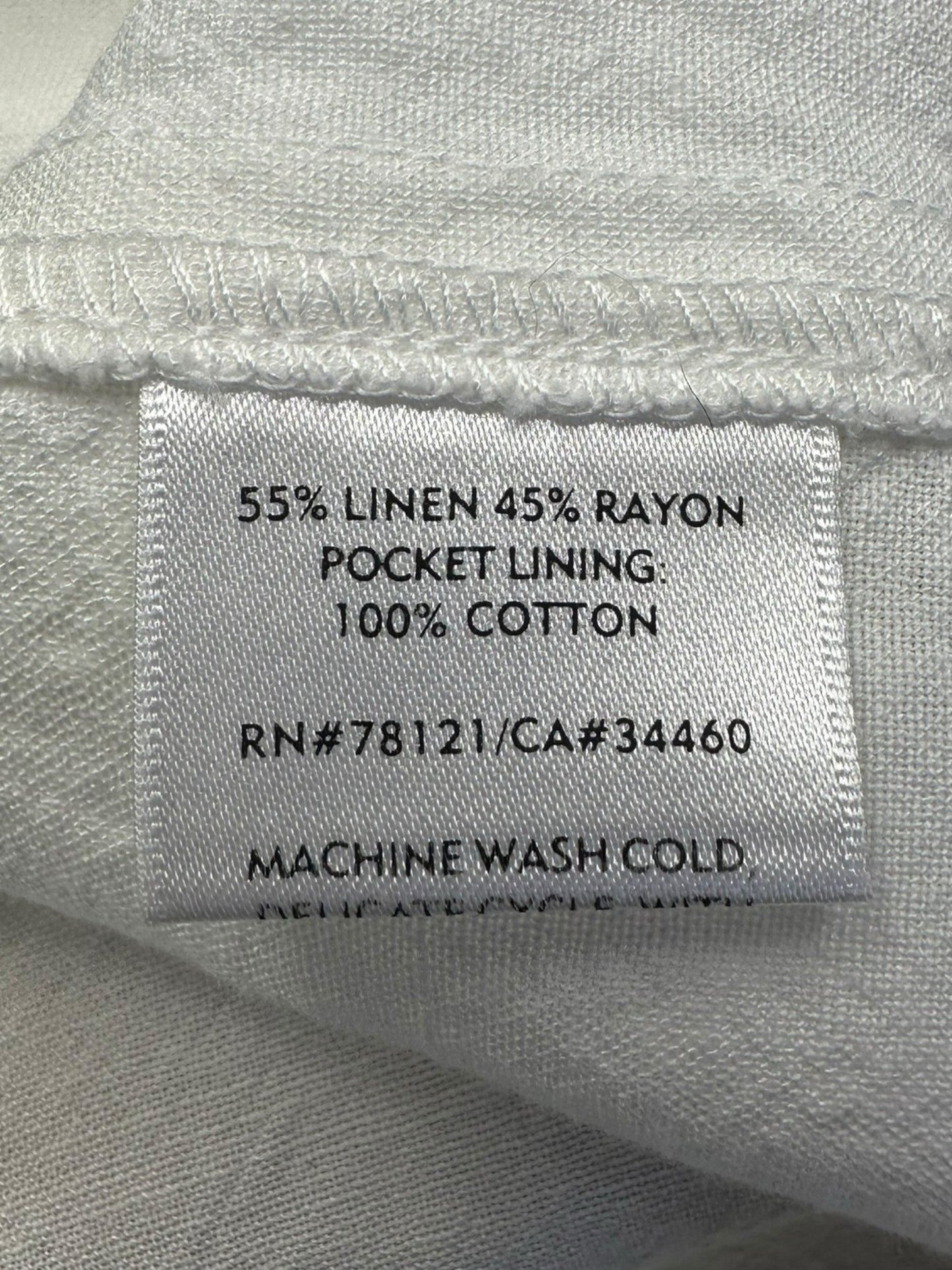 EILEEN FISHER White Linen Button-down Size L