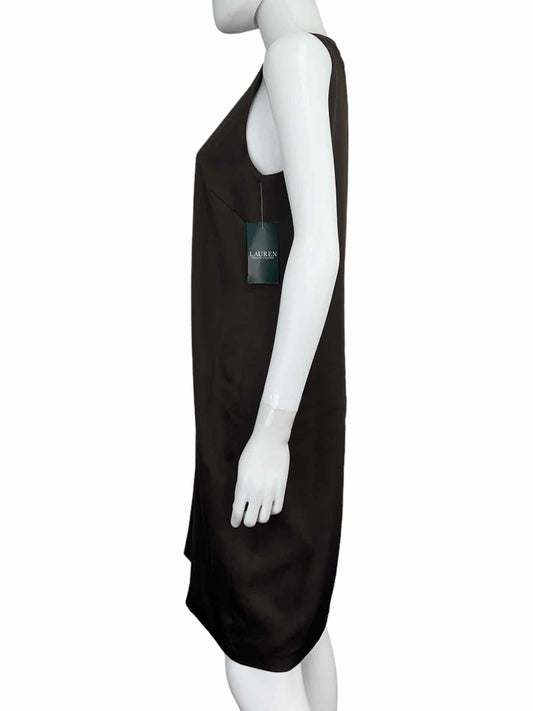 LAUREN Ralph Lauren NWT Brown Satin Sleeveless Dress Size 8