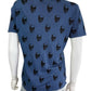 SKULL CASHMERE Blue Linen Skull Sweater Size M