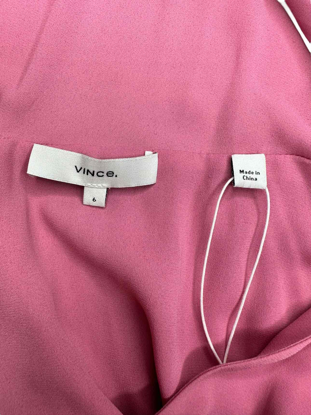 vince. NWT Pink Pleated Midi Dress Size 6