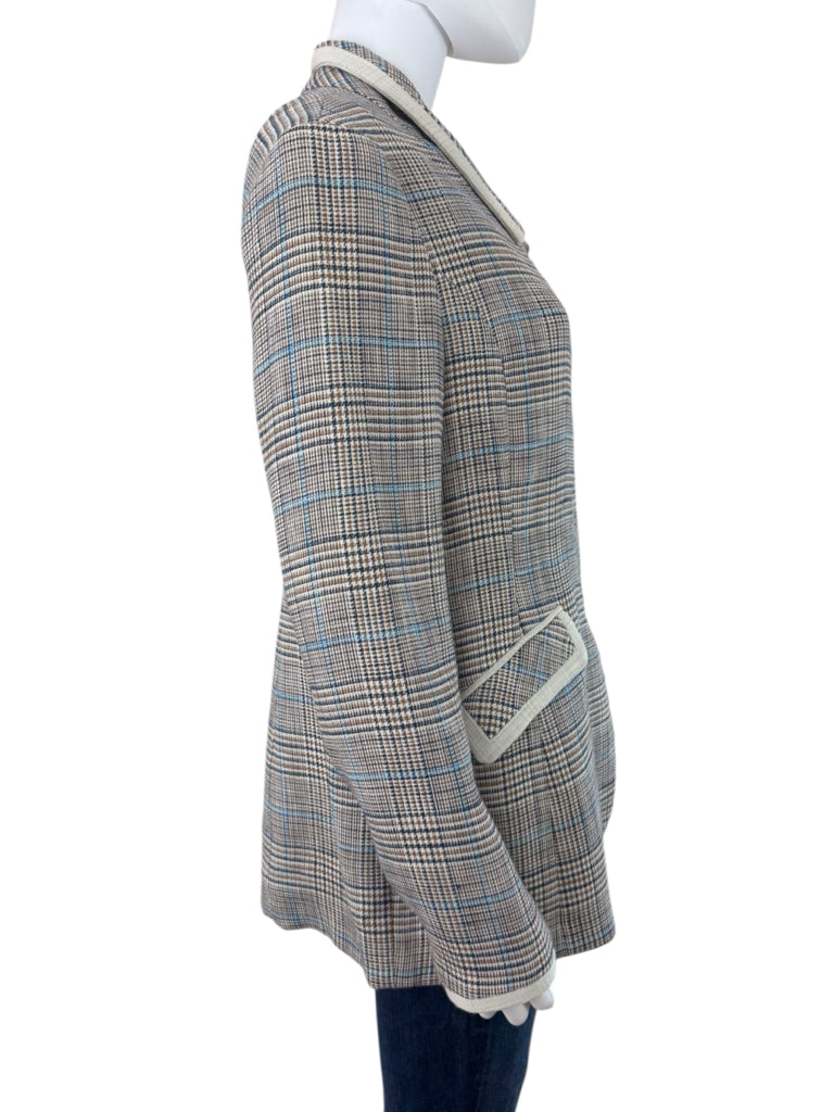 Iris Setlakwe Houndstooth Tweed Blazer Size 10