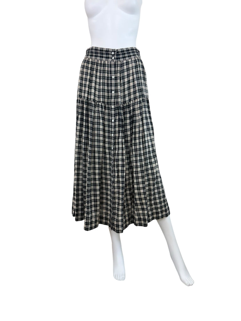 DOEN Black Gingham Check Skirt Set Size XS/S
