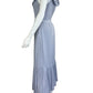 PAIGE Blue Satin Print Midi Dress Size S