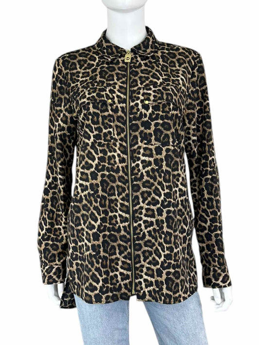 MICHAEL Michael Kors Leopard Print Blouse Size M