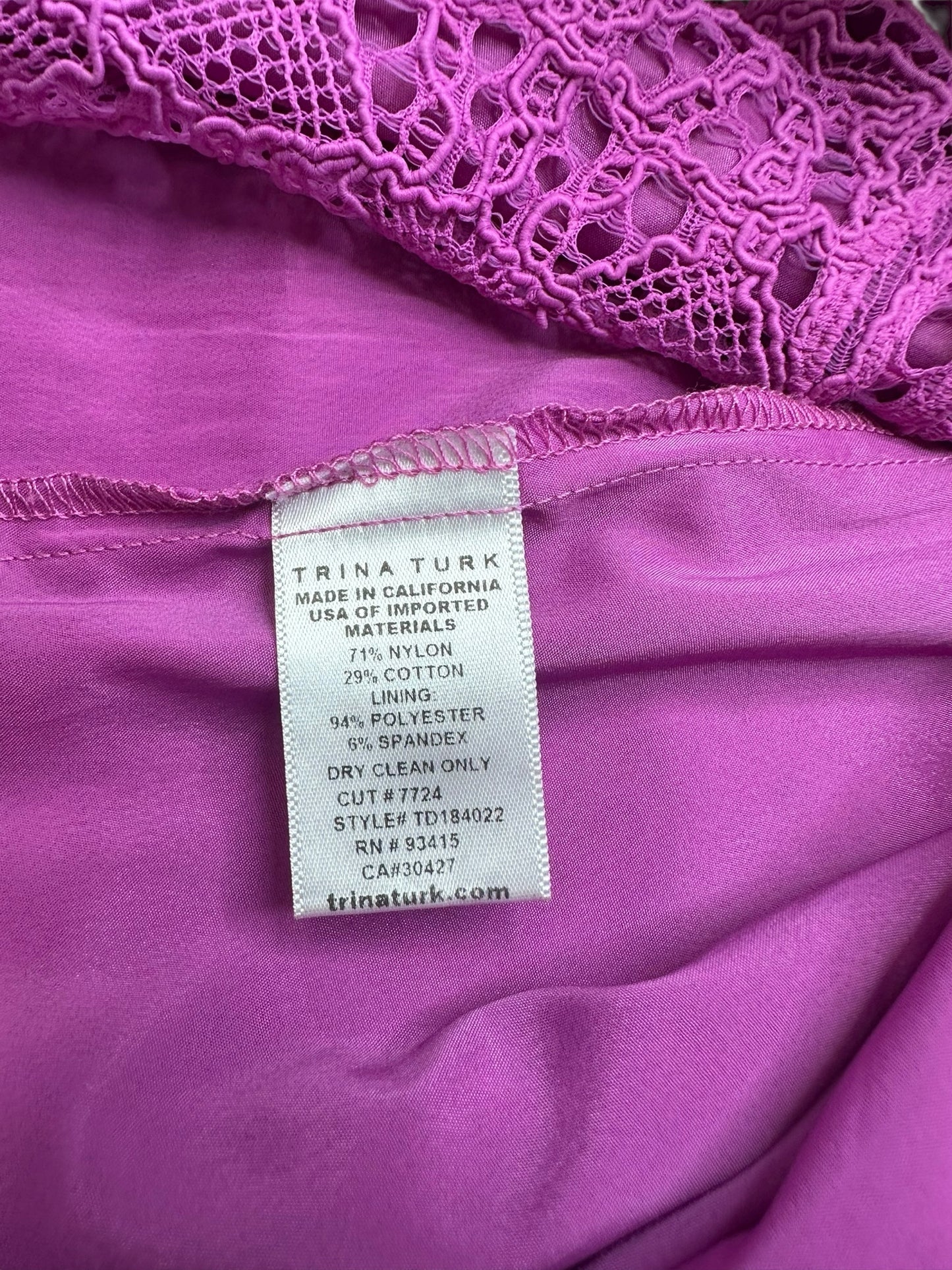 Trina Turk Purple Mini Dress Size 4
