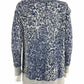 WHITE + WARREN Cashmere Blue Leopard Print Cardigan Size S