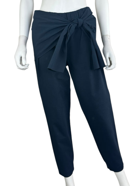 tibi Navy Tie Waist Pant Size 4