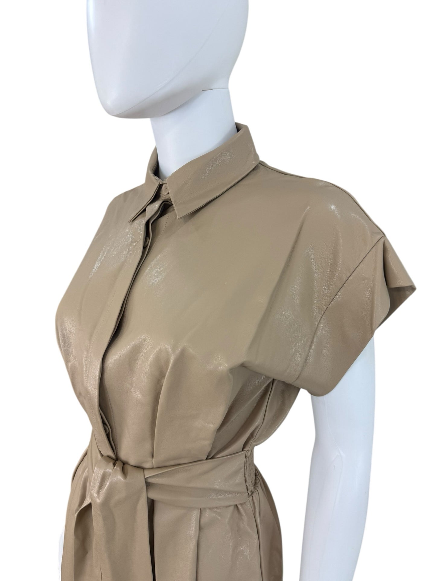 KARINA GRIMALDI Tan Leather Dress Size S