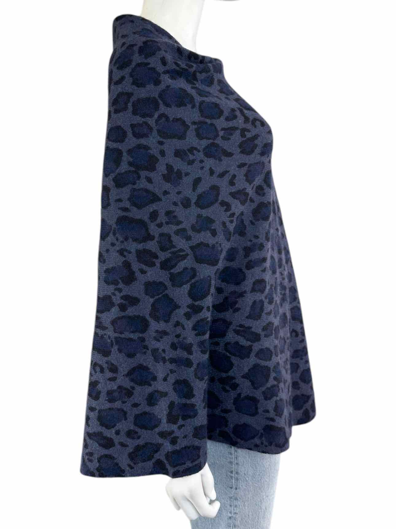 WHITE + WARREN 100% Cashmere Blue Leopard Shawl Size O/S