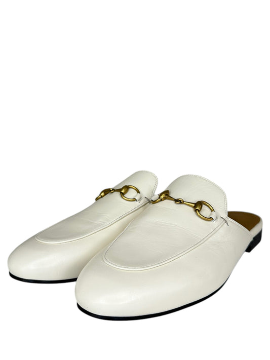 Gucci Cream Leather Princetown Mule Size 37.5